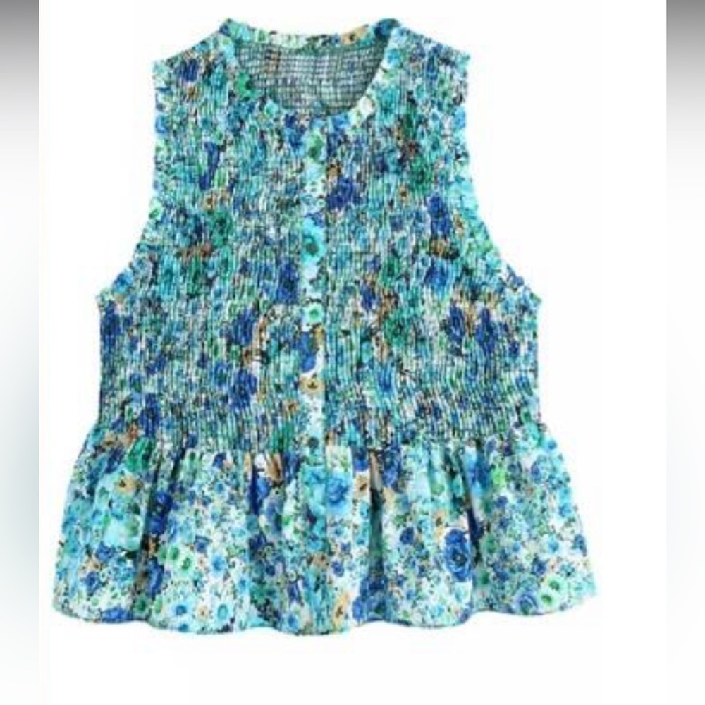 Zara floral peplum top
